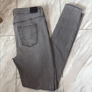 American Eagle Next Level Stretch Gray Distressed Jeans